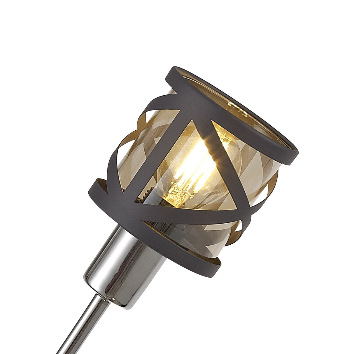 Elegant 4-Light Adjustable Pendant in Grey, Chrome, and Cognac Finish