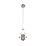 Sleek Polished Nickel Pendant Light Frame, 1 x E27 Socket