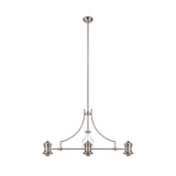 Sleek Linear Pendant Light in Polished Nickel Finish, 3 x E27 Sockets