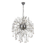 Elegant Dimmable LED Pendant Light, 24 Arms, Polished Chrome, 3150lm, 3000K Warm White, 3-Year Warranty