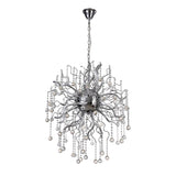 Elegant Dimmable LED Pendant Light, 24 Arms, Polished Chrome, 3150lm, 3000K Warm White, 3-Year Warranty