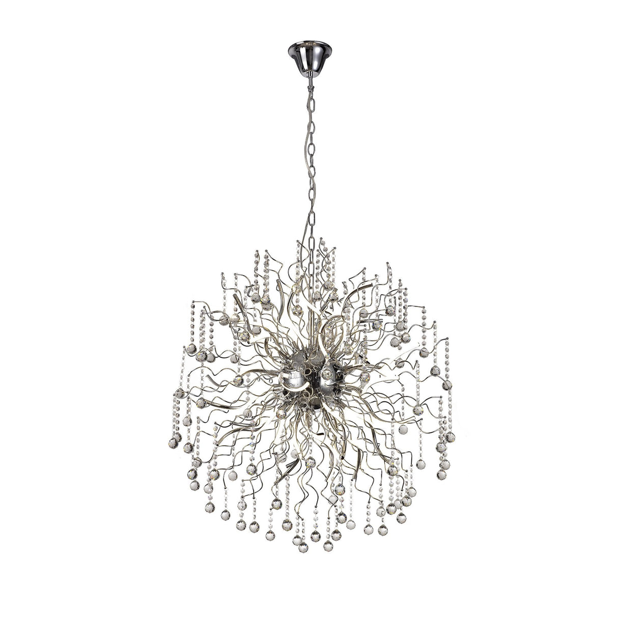 Stunning Dimmable Polished Chrome Pendant Light with 30 Integrated LEDs, 3000K Warm Glow, 5650 Lumens, 3-Year Warranty