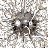 Contemporary Polished Chrome Pendant Light with Dimmable LED, 3000K, and Crystal Accents