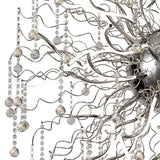 Contemporary Polished Chrome Pendant Light with Dimmable LED, 3000K, and Crystal Accents