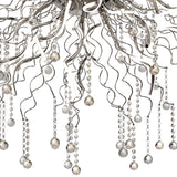 Contemporary Polished Chrome Pendant Light with Dimmable LED, 3000K, and Crystal Accents