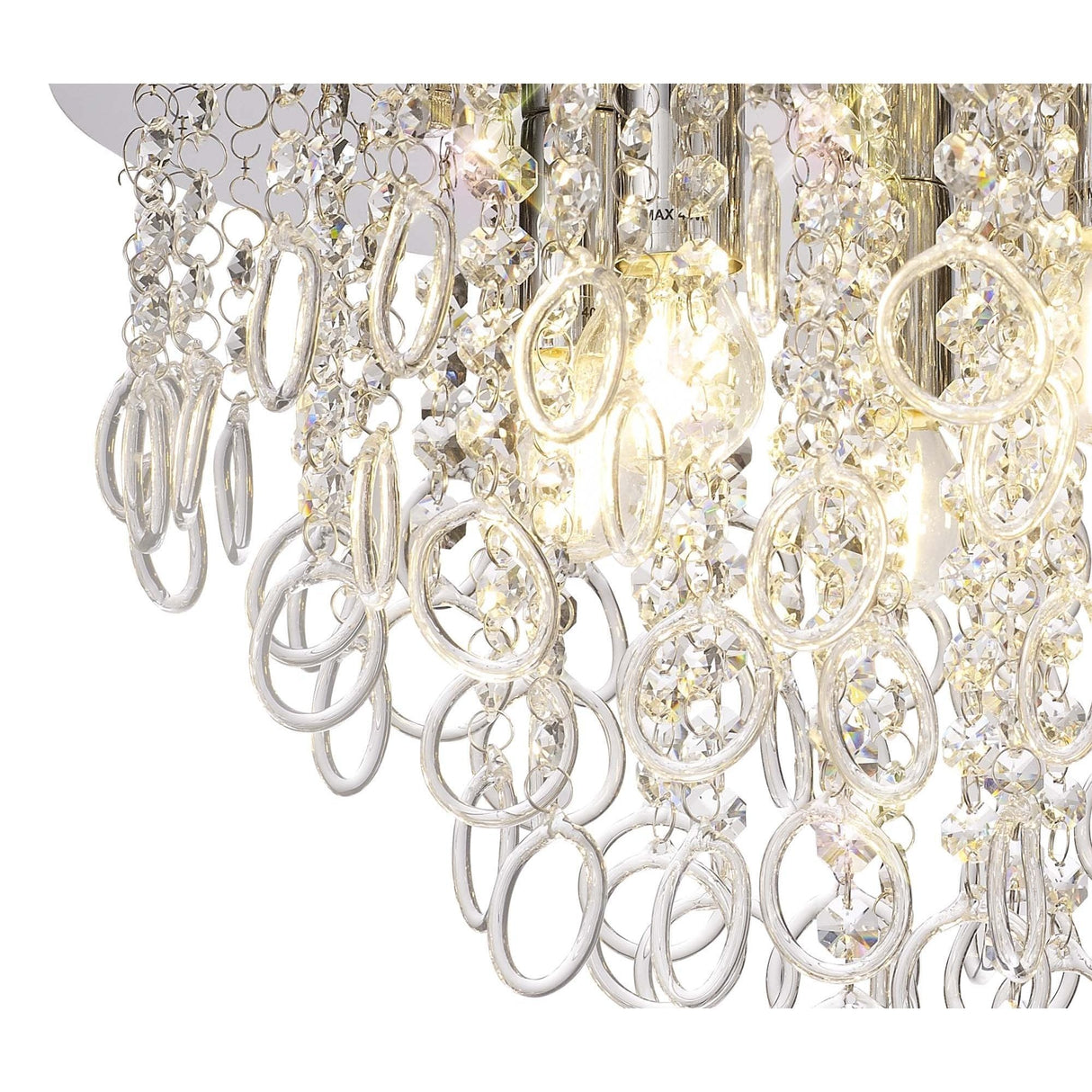 Glamorous 6-Light Crystal Ceiling Fixture in Polished Chrome