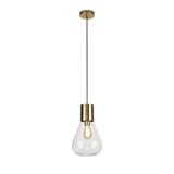 Elegant Glass Pendant Light, Ancient Brass Finish