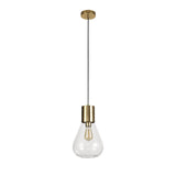 Elegant Glass Pendant Light, Ancient Brass Finish
