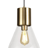 Elegant Glass Pendant Light, Ancient Brass Finish