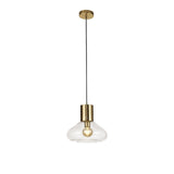 Elegant Brass Pendant Light with Clear Glass Shade