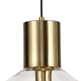 Elegant Brass Pendant Light with Clear Glass Shade