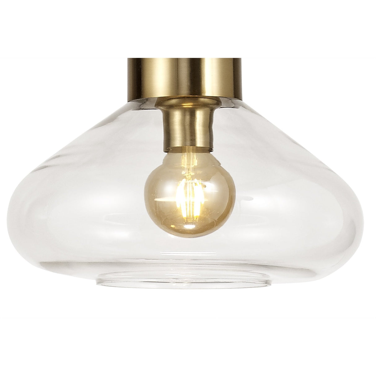 Elegant Brass Pendant Light with Clear Glass Shade