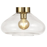 Elegant Brass Pendant Light with Clear Glass Shade