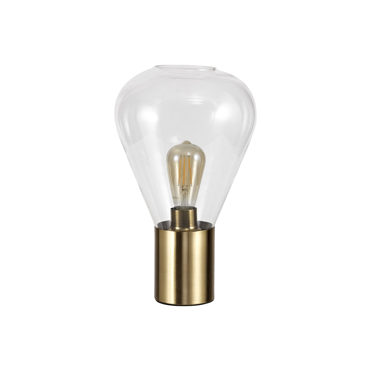 Elegant Brass and Glass Table Lamp with E27 Fitting