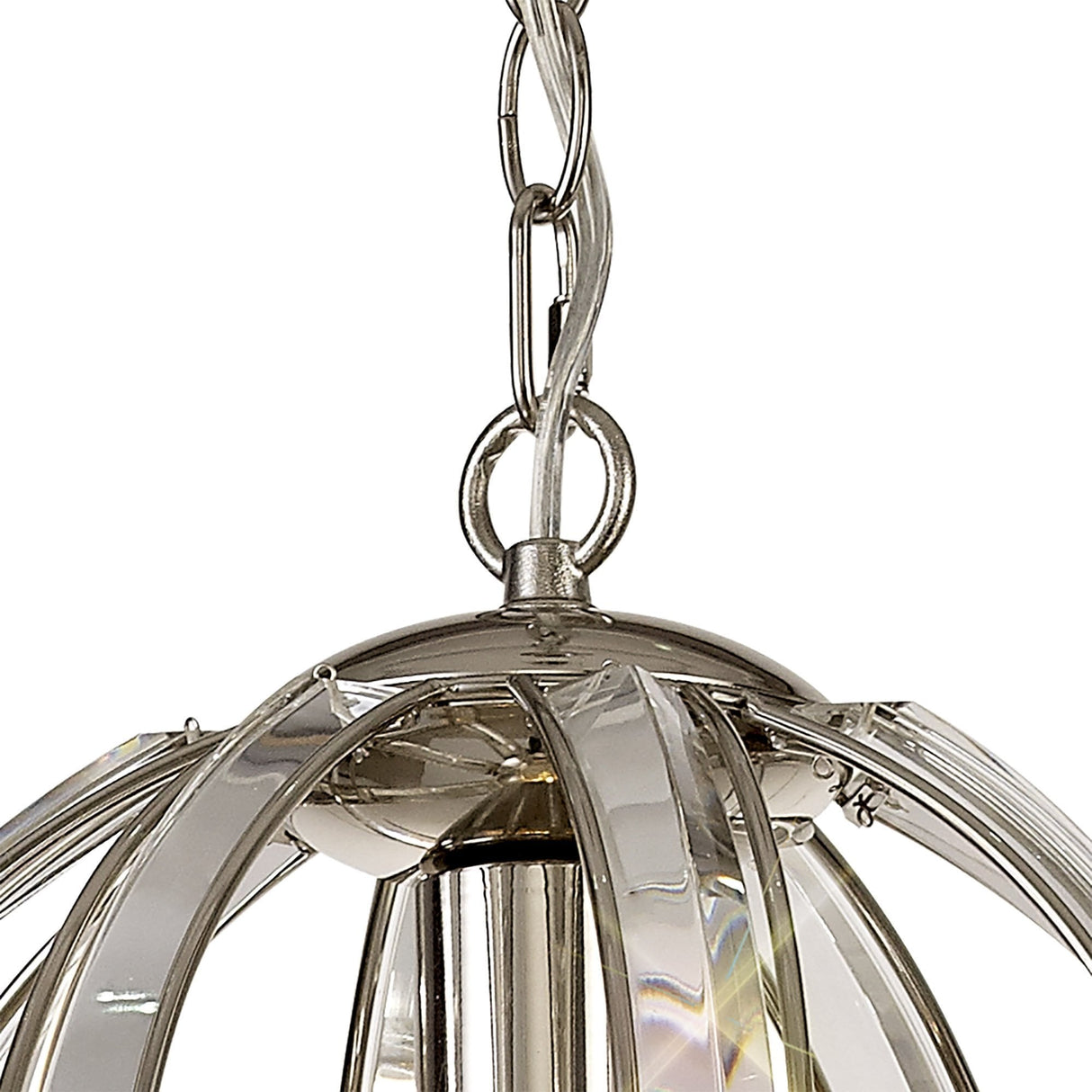 Polished Nickel Pendant Light, 1 E27 Socket