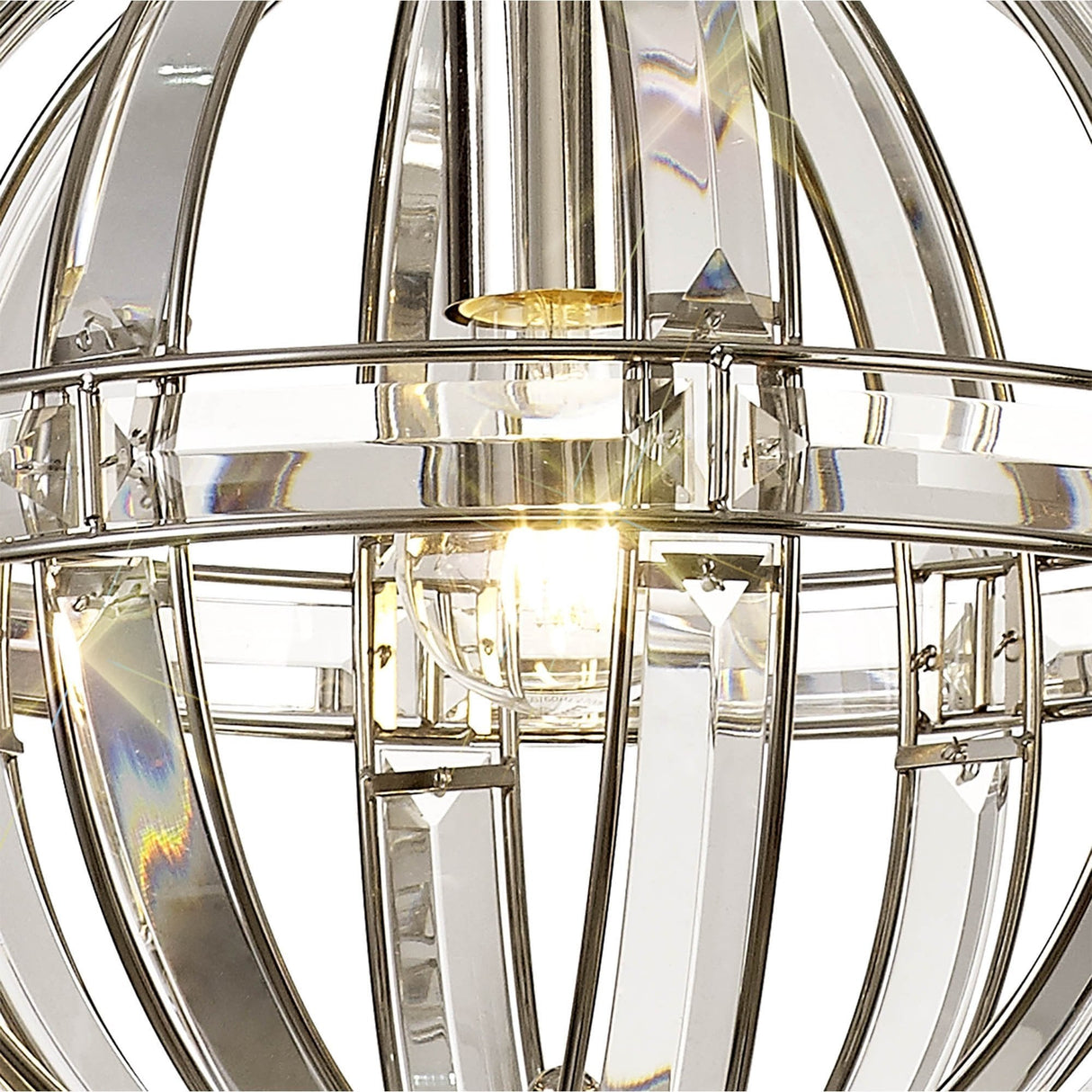 Polished Nickel Pendant Light, 1 E27 Socket