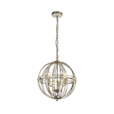 Elegant Polished Nickel 3-Light Round Pendant with Clear Glass