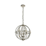 Elegant Polished Nickel 3-Light Round Pendant with Clear Glass