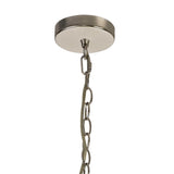 Elegant Polished Nickel 3-Light Round Pendant with Clear Glass