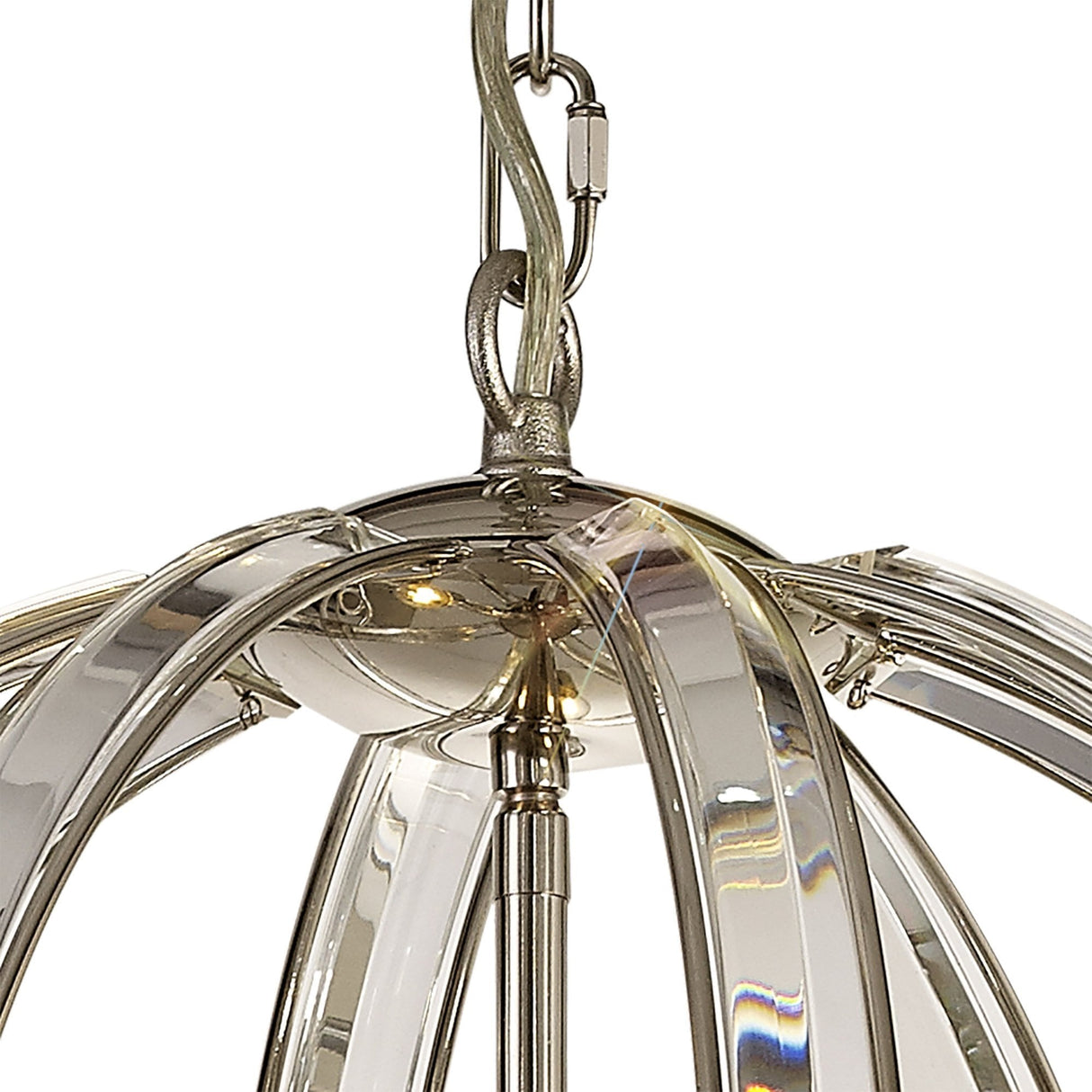 Elegant Polished Nickel 3-Light Round Pendant with Clear Glass