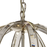 Elegant Polished Nickel 3-Light Round Pendant with Clear Glass