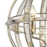 Elegant Polished Nickel 3-Light Round Pendant with Clear Glass