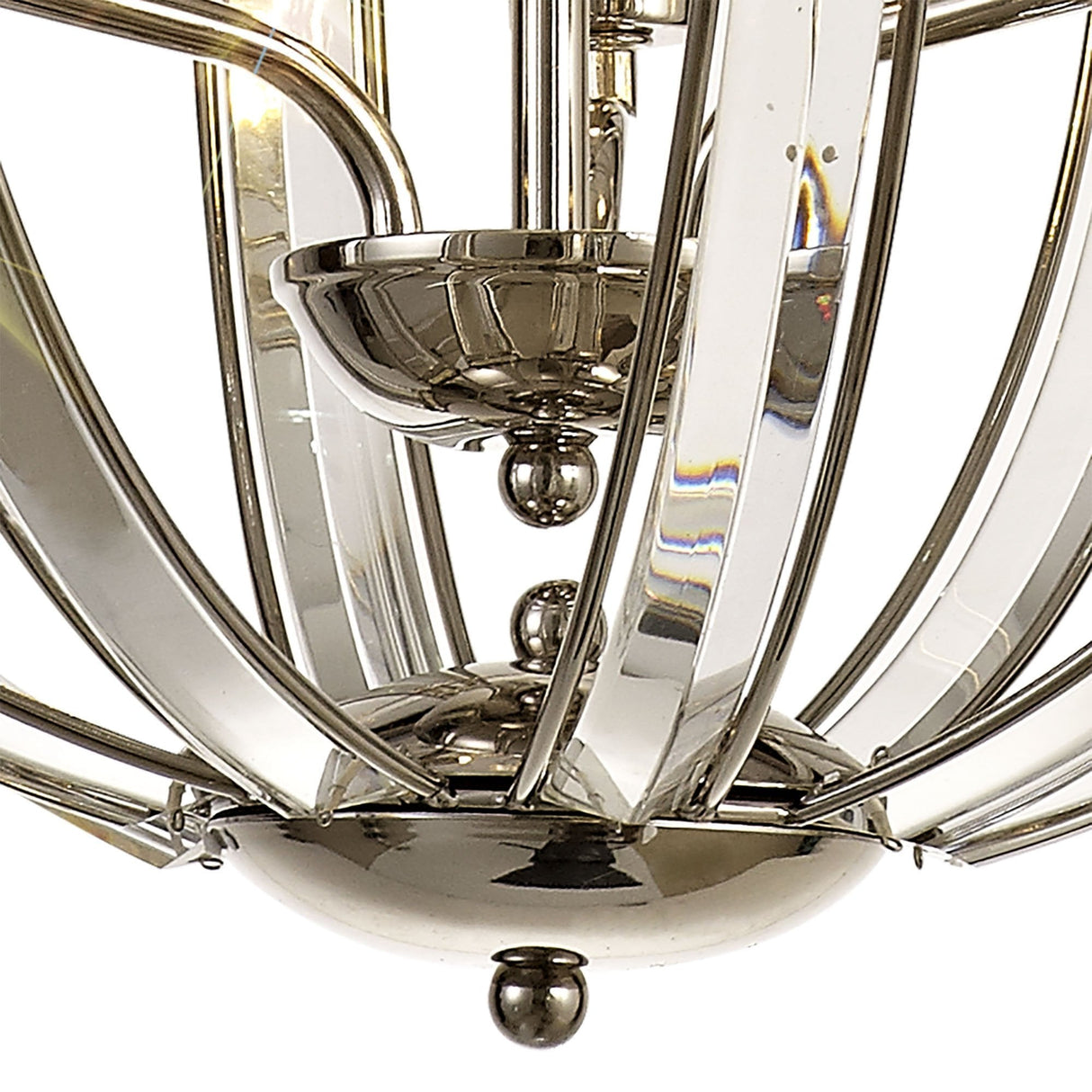 Elegant Polished Nickel 3-Light Round Pendant with Clear Glass