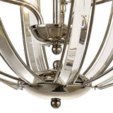 Elegant Polished Nickel 3-Light Round Pendant with Clear Glass