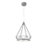 Elegant Geometric Pendant Light, 10W LED, 3700K, Matt Grey Finish, 3-Year Warranty