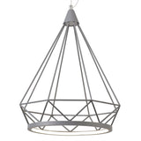 Elegant Geometric Pendant Light, 10W LED, 3700K, Matt Grey Finish, 3-Year Warranty