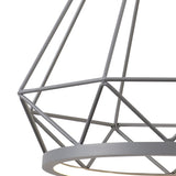 Elegant Geometric Pendant Light, 10W LED, 3700K, Matt Grey Finish, 3-Year Warranty