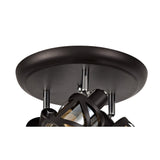 Tri-Light Amber Spotlight Fixture with Oiled Bronze & Polished Chrome Finish