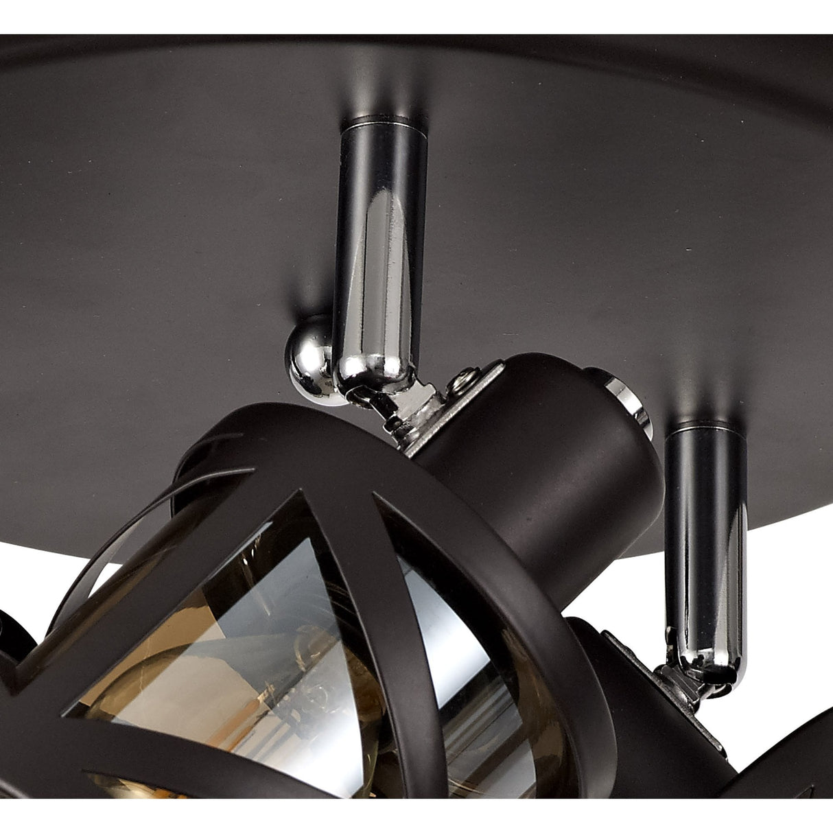 Tri-Light Amber Spotlight Fixture with Oiled Bronze & Polished Chrome Finish