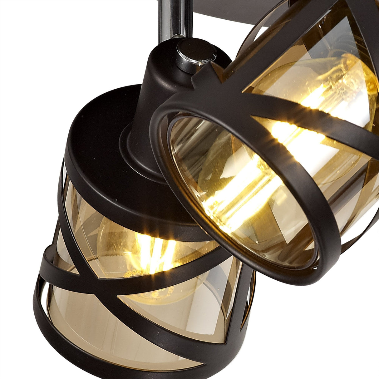 Tri-Light Amber Spotlight Fixture with Oiled Bronze & Polished Chrome Finish