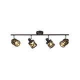 Elegant Quad Light Bar Fixture in Oiled Bronze and Chrome with Amber Shades