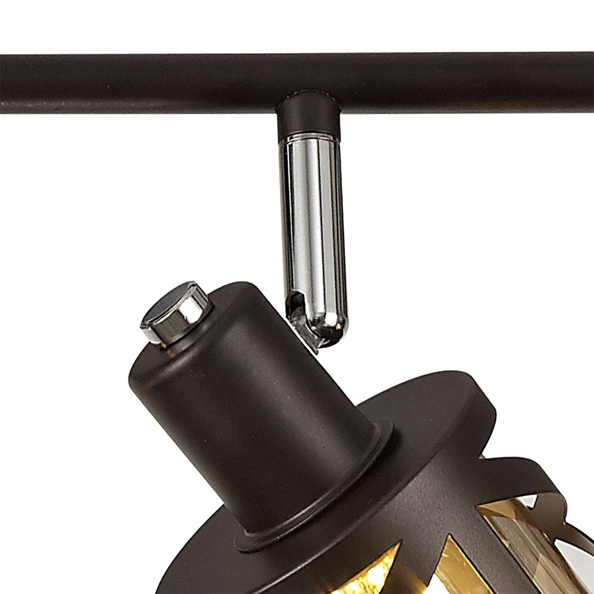 Elegant Quad Light Bar Fixture in Oiled Bronze and Chrome with Amber Shades