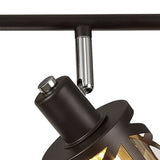 Elegant Quad Light Bar Fixture in Oiled Bronze and Chrome with Amber Shades
