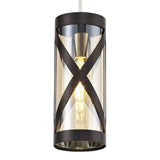 Elegant Amber Pendant Light with Oiled Bronze and Polished Chrome Finish