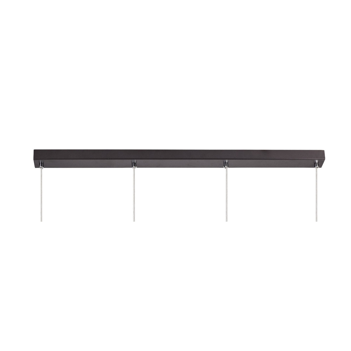 Elegant Quartet Linear Pendant in Oiled Bronze and Polished Chrome with Amber Glass Shades