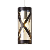 Elegant Quartet Linear Pendant in Oiled Bronze and Polished Chrome with Amber Glass Shades