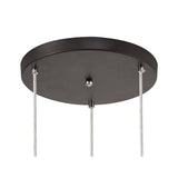 Tri-Light Amber Glow Pendant with Oiled Bronze and Chrome Finish