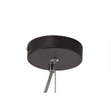 Adjustable 4-Light Pendant in Oiled Bronze & Polished Chrome with Amber Shade