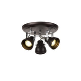 Versatile Triple GU10 Spotlight in Oiled Bronze and Polished Chrome Finish
