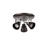 Versatile Triple GU10 Spotlight in Oiled Bronze and Polished Chrome Finish