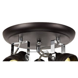 Versatile Triple GU10 Spotlight in Oiled Bronze and Polished Chrome Finish