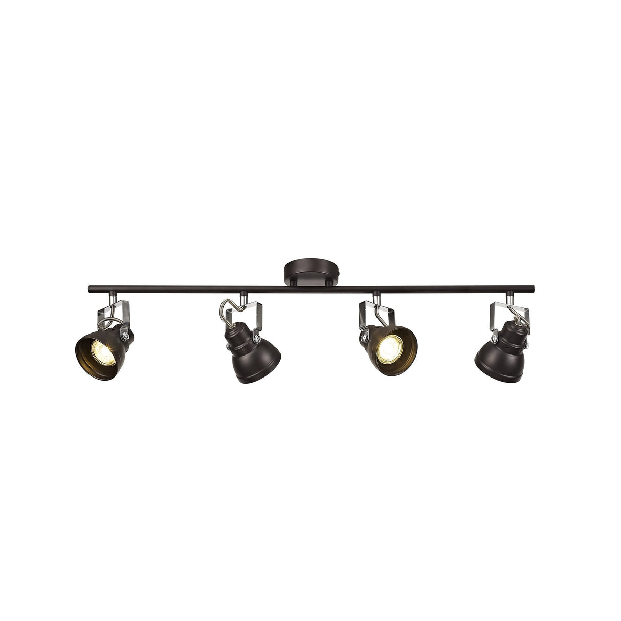 Oiled Bronze and Chrome 4-Light Adjustable Bar Spotlight