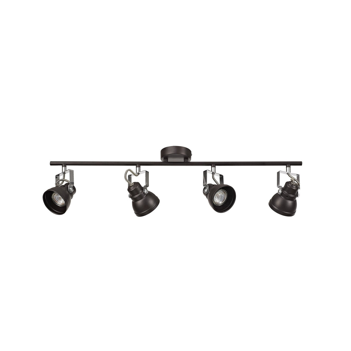 Oiled Bronze and Chrome 4-Light Adjustable Bar Spotlight