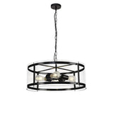 Modern Pendant Chandelier, 4-Light, Matte Black Finish