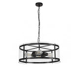 Modern Pendant Chandelier, 4-Light, Matte Black Finish