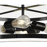 Modern Pendant Chandelier, 4-Light, Matte Black Finish